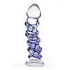 textured, curved g-spot dildo made of pyrex