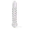 Swirl rib glass dildo probe