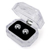 Silver vaginal exercise balls in a reusable storage case
