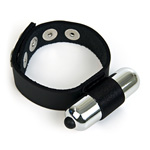 "Vibrating bullet leather cockring"