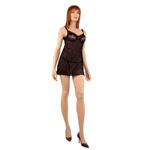 Mesh chemise with g-string