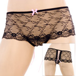 "Lace up crotchless panty"
