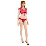 "Mesh cami top with g-string"
