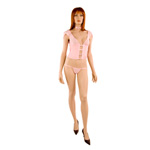"Chiffon and faux leather cami set"
