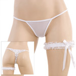 "Honeymoon glamour thong and garter"