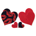 "Hot lips heart pasties"