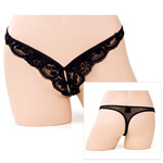 "V-cut lace thong"