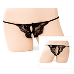 "Lace crotchless panty"