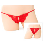 "Lace crotchless panty"