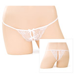 "Lace crotchless panty"