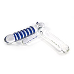 Double penetration glass dildo gun