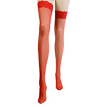 "Lace top stockings with backseam"
