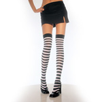 "Striped thigh high socks"