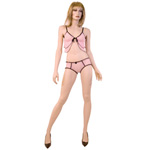 "Pink gingham babydoll"