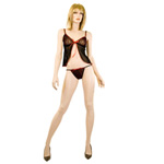Flocked hearts babydoll