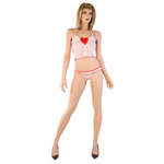 Halter set with embroidered heart