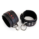 "Hearts leather wrist cuffs"