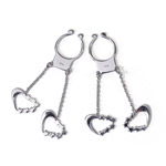 "Silver heart and star nipple charms"