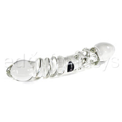 Clear spiral and ribbed double dong