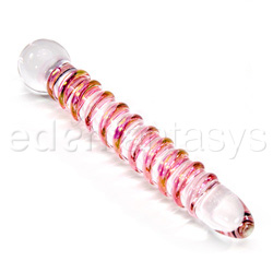 Gold spiral wrapped wand - Glass dildo
