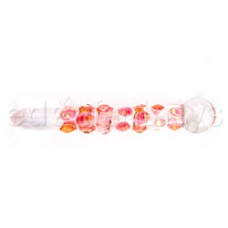Gold ribbed love wand - Glass dildo
