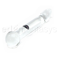 Ball head with curved elbow glass dildo wand - Glass G-spot shaft