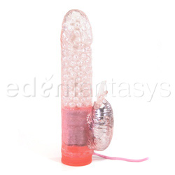 Pink jelly ele with turbo pearls - Rabbit vibrator
