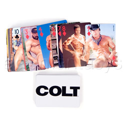 Colt men playing cards