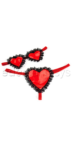 Vinyl pleasures heart set - Sexy panty