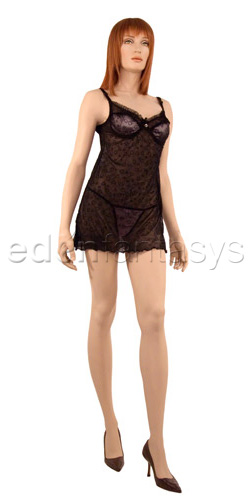 Mesh chemise with g-string