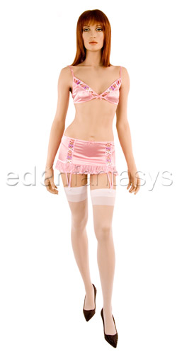 Satin bra and skirt set
