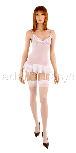 Pleated chemise and thong
