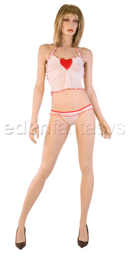 Halter set with embroidered heart