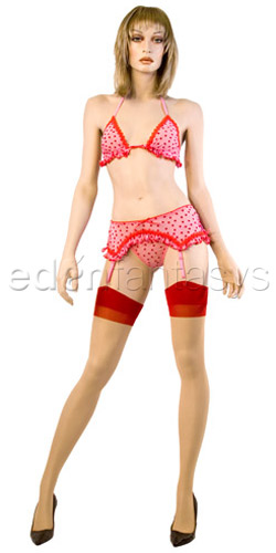 Flocked heart triangle top set