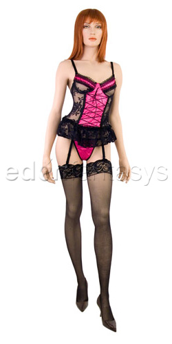Satin cami garter and g-string