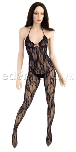 Rose lace halter bodystocking