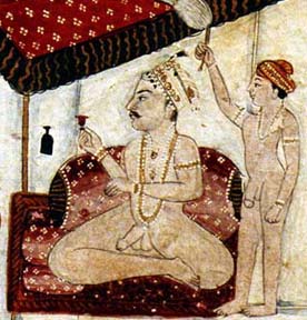 prince sup Mughal miniature