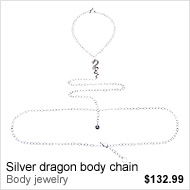 Silver dragon body chain - Body jewelry 