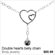 Double hearts belly chain - Body jewelry