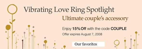 Vibrating love ring spotlight, ultimate couple's accessory. Enjoy 15% Off with the code COUPLE