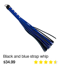 Black and Blue strap whip