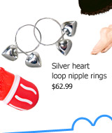 Silver heart loop nipple rings