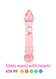 Glass wand with hearts