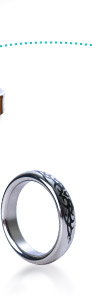 Tribal stainless steel cock ring