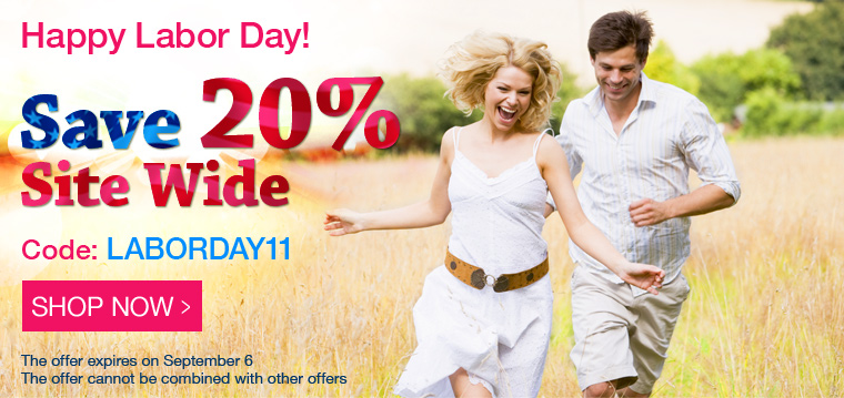 Happy Labour Day! Save 20% Site Wide with code: LABORDAY11 - The offer expires on Septermber 6. The offer cannot be combined with other offers