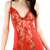 Red satin and lace gown - Gown
