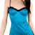 Emerald satin chemise with g-string - Chemise and panty set