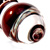 Cherry dichro glass dildo with spiral ribs